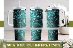 Blue Glitter Tumbler Design, Turquoise 40 Oz Tumbler PNG Product Image 1