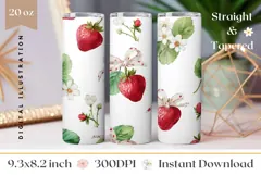 Watercolor Raspberry Tumbler, Berries Tumbler Sublimation Product Image 1