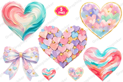 Easter Heart Brushstroke PNG, Happy Easter PNG, Easter PNG Product Image 1