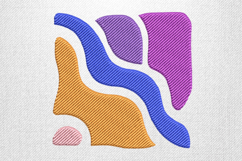 Modern Abstract Wave Shape Embroidery Design Product Image 1