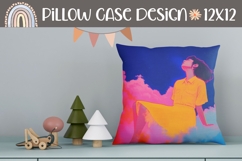 Colorful Clouds Pillow Design, Night Sky Pillow Sublimation Product Image 1