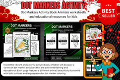 Dot Markers Activity Book Animals Worksheets activities kids Product Image 1