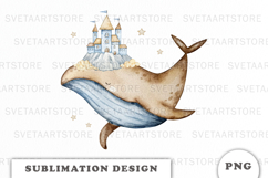 Watercolor Whale Dreams png Product Image 1