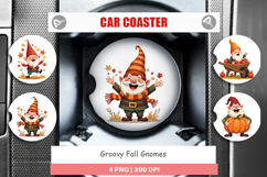 Car Coaster Groovy Fall Gnomes Product Image 1