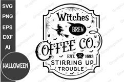 Witches Brew Coffee Co SVG, Halloween Quote Vintage T Shirt Product Image 1