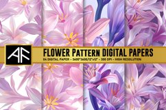 Colchicum Flower Digital Paper Pattern Product Image 1