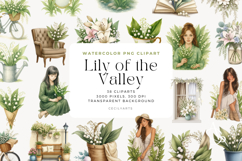 Watercolor Lily of the Valley Cliparts Bundle Product Image 1