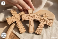 Pocket Engraved Cross SVG Bundle | Glowforge | Laser Cut Product Image 1