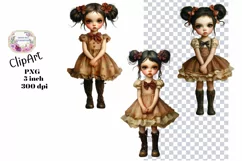 Girls, Ephemera, PNG, watercolor, Clipart Product Image 1
