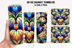 Flower Skinny Tumbler 20oz Wrap Design, Winter Tumbler Wrap Product Image 1