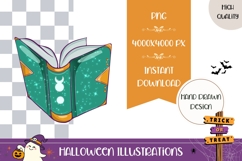 Hand Drawn Magic Illustration, Cartoon Witch Book PNG Product Image 1