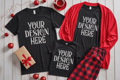 Christmas Family Matching Group T-Shirt Mockups | Holiday Fl Product Image 1