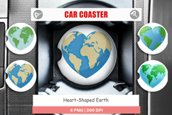 Car Coaster Heart-Shaped Earth Product Image 1