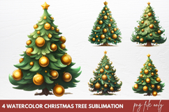 Christmas Cars Watercolor clipart PNG Product Image 1
