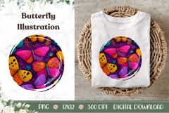Cartoon Butterfly Illustration, Colorful Butterfly PNG Product Image 1