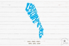 Lake Winnipeg Map Word Art SVG Cut File Product Image 2