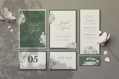 elegant wedding invitation card with roses watercolor Product Image 1