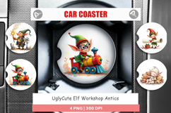 Elf Workshop Antics Car Coaster Product Image 1