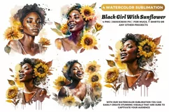 Black Girl With Sunflower | 4 Black Magic Girl Sublimation Product Image 1