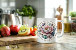 Stained glass mug wrap sublimation design png Product Image 1