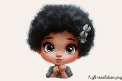 Peekaboo African Black Girl Clipart PNG Product Image 1