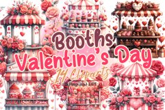Valentine booths watercolor clipart Product Image 1