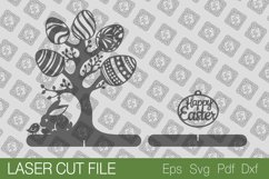 Easter tree and bunny. Easter decor. SVG Laser cut file Product Image 2