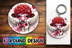 Cheerful Sublimation Circle Coasters, Valentines Product Image 1
