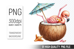 Summer Clipart PNG Bundle, Beach Clipart Design Product Image 2