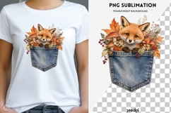 Autumn denim pocket png design for T-shirts Product Image 1