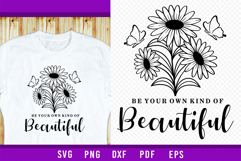 Be your own kind of beautiful SVG, Daisy Flower SVG Cut File Product Image 1