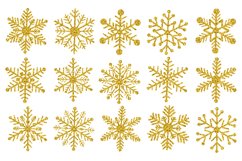 Snowflakes gold glitter. Snowflakes SVG. Snowflakes graphic Product Image 2