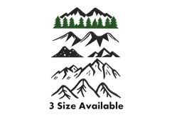 Mountain Silhouette Bundle Three Size Embroidery Design Product Image 1