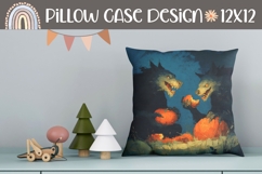 Scary Wolf Pillow, Pumpkins Pillowcase, Halloween Pillow PNG Product Image 1