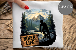 Biker Life PNG, Mountain Road Cycling Sublimation Design Product Image 1