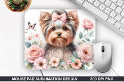 Yorkies Mouse Pad Sublimation, Animals Mouse Pad PNG Design Product Image 1