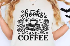 Books And Coffee Svg, Book Lover Svg, Coffee Lover Svg. Product Image 2