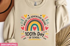 Where the Adventure Begin 100th Day of School PNG, Product Image 2