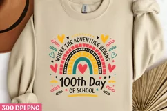 Where the Adventure Begin 100th Day of School PNG, Product Image 2