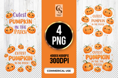 Cutest Pumpkin Quote Clipart Sublimation PNG Product Image 1