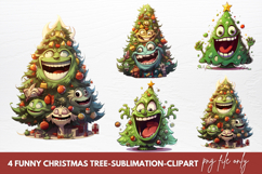 Funny Christmas Tree Sublimation Clipart Product Image 1