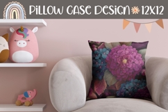 Hydrangea Pillow Sublimation, Floral Pillow Template Product Image 1