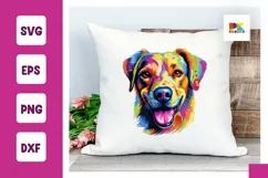 Colorful Dog Face SVG, Colorful Dog Portrait Clipart png Product Image 1