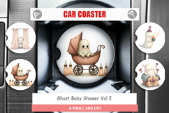 Car Coaster Ghost Baby Shower Product Image 1