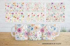Sublimation mug design with Watercolor Flowers Product Image 2
