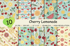 Cherry Lemonade Seamless Pattern, Digital Paper Product Image 1