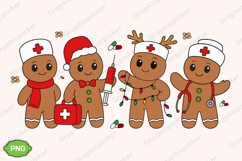 Retro Gingerbread Nurse Christmas PNG, Christmas Nurse PNG Product Image 2