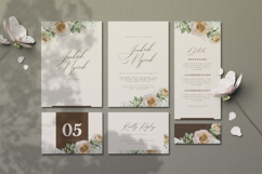 vintage wedding invitation card with roses watercolor Product Image 1