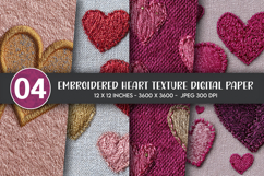 Embroidered Heart Texture Digital Paper Product Image 1