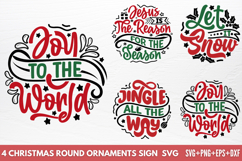 Christmas Round Ornaments Sign SVG Product Image 1